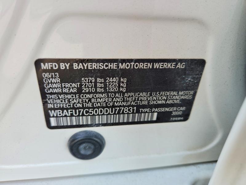 2013 Bmw 535 მანქანა იყიდება აუქციონზე, vin: WBAFU7C50DDU77831, აუქციონის ნომერი: 69801706