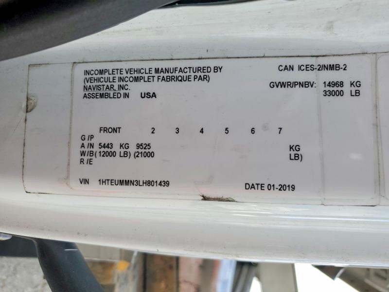 Продажа на аукционе авто 2020 International Mv607, vin: 1HTEUMMN3LH801439, номер лота: 68603926