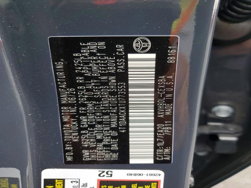 67211596 :رقم المزاد ، 4T1DAACKXTU773553 vin ، 2026 Toyota Camry مزاد بيع