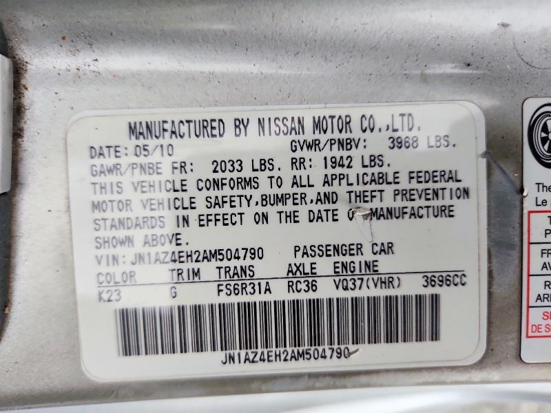Продажа на аукционе авто 2010 Nissan 370z, vin: JN1AZ4EH2AM504790, номер лота: 67754866
