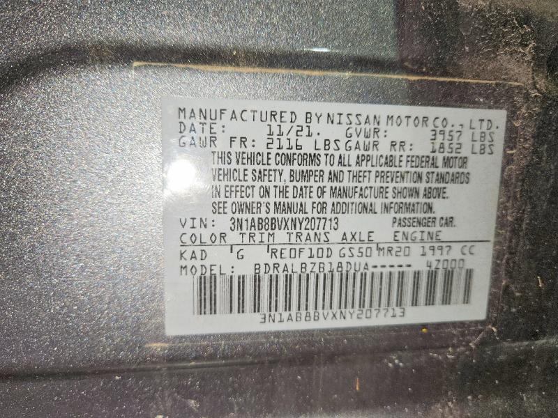 Продаж на аукціоні авто 2022 Nissan Sentra, vin: 3N1AB8BVXNY207713, номер лоту: 67898506