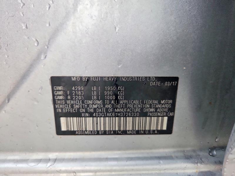 Продаж на аукціоні авто 2017 Subaru Impreza, vin: 4S3GTAK61H3726330, номер лоту: 68179956
