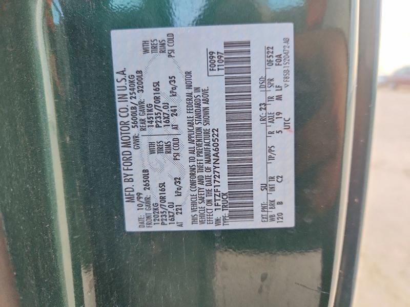 Aukcja sprzedaży 2000 Ford F150, vin: 1FTZF1727YNA60522, numer aukcji: 68853936