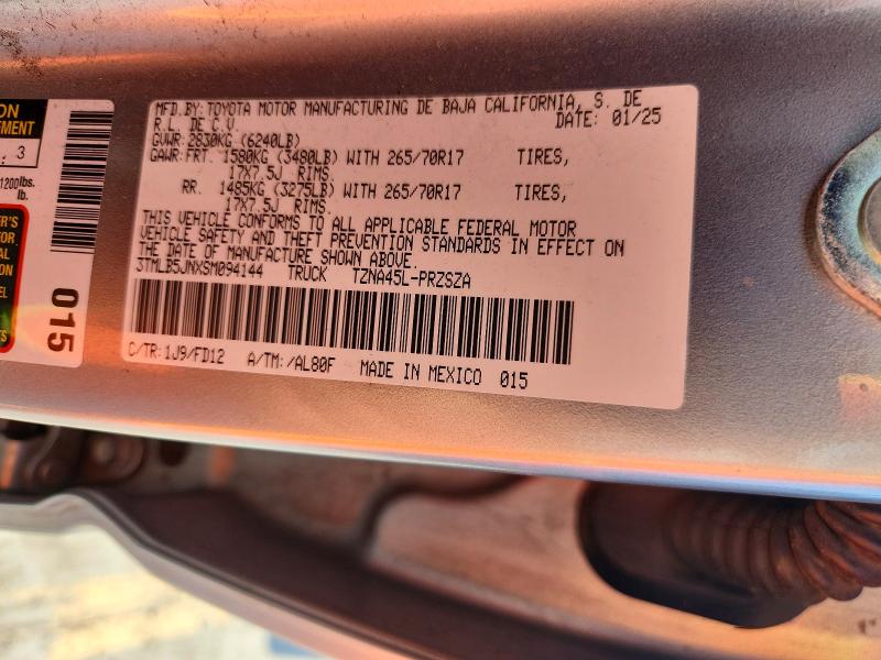 2025 Toyota Tacoma მანქანა იყიდება აუქციონზე, vin: 3TMLB5JNXSM094144, აუქციონის ნომერი: 67477056