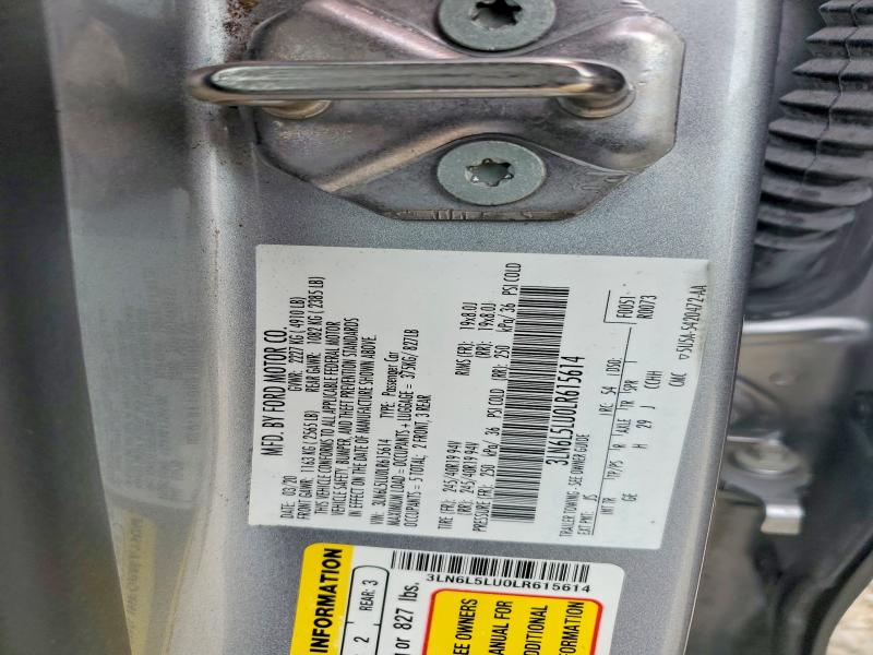 Продажа на аукционе авто 2020 Lincoln Mkz, vin: 3LN6L5LU0LR615614, номер лота: 66786196