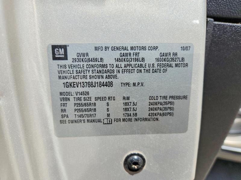 Продажа на аукционе авто 2008 Gmc Acadia, vin: 1GKEV13768J184408, номер лота: 68239596