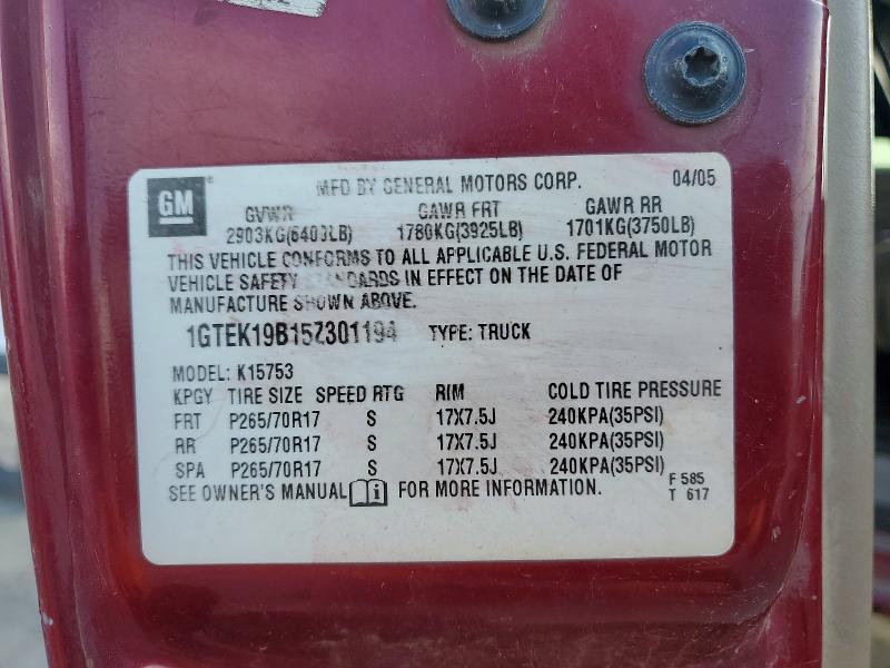 Продаж на аукціоні авто 2005 Gmc New Sierra, vin: 1GTEK19B15Z301194, номер лоту: 59409346