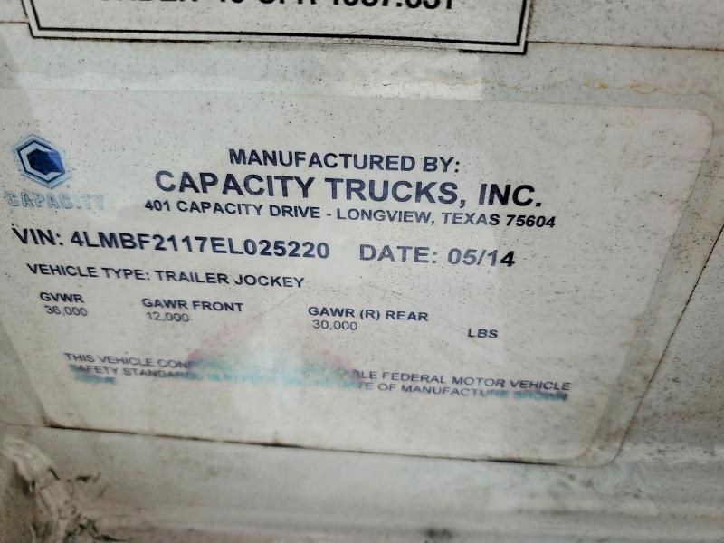 2014 Capacity Of Texas Tj5000 მანქანა იყიდება აუქციონზე, vin: 4LMBF2117EL025220, აუქციონის ნომერი: 67458056