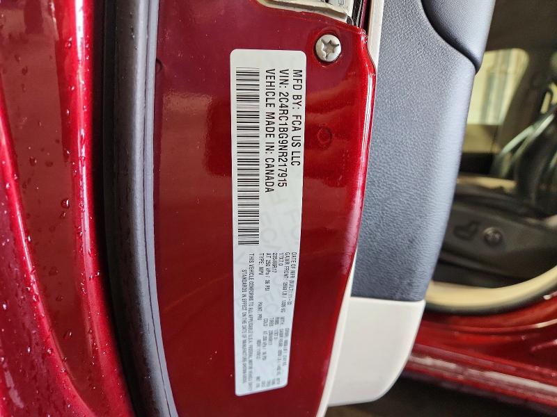 70378746 :رقم المزاد ، 2C4RC1BG9NR217915 vin ، 2022 Chrysler Pacifica مزاد بيع
