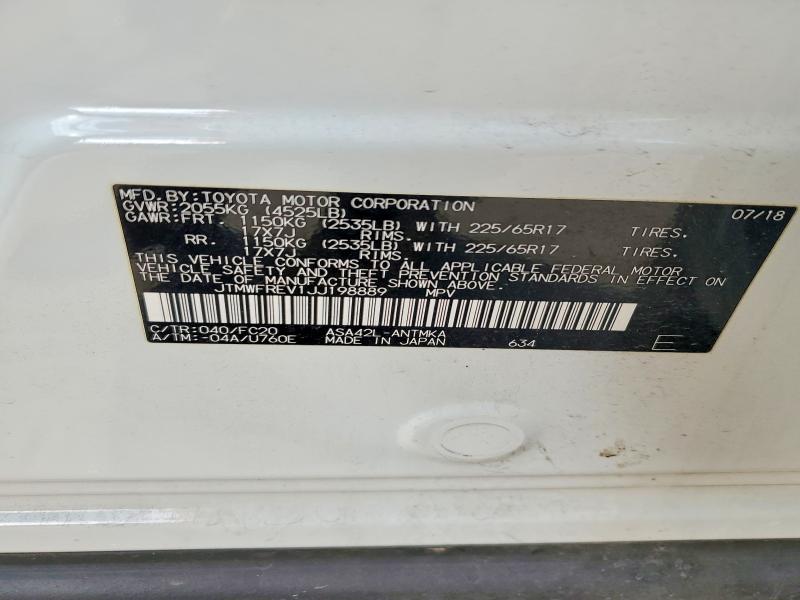Продаж на аукціоні авто 2018 Toyota Rav4, vin: JTMWFREV1JJ198889, номер лоту: 68176366