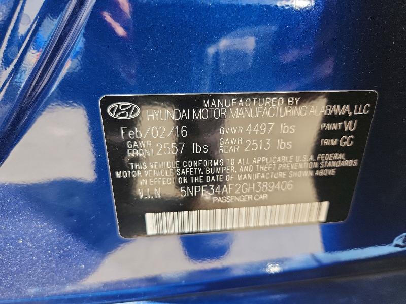 Aukcja sprzedaży 2016 Hyundai Sonata, vin: 5NPE34AF2GH389406, numer aukcji: 67168716