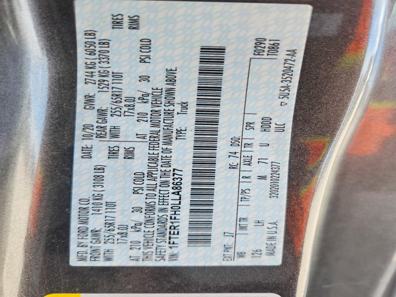 Продаж на аукціоні авто 2020 Ford Ranger, vin: 1FTER1FH0LLA86377, номер лоту: 69314556