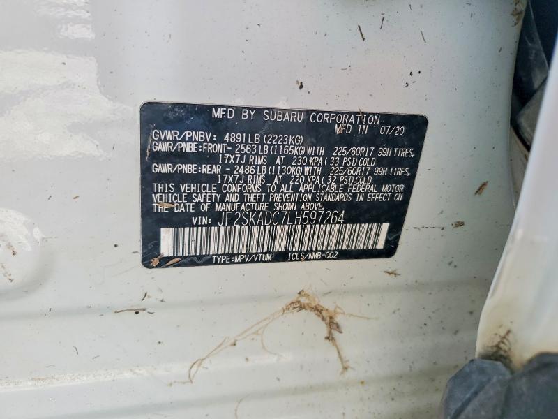 Aukcja sprzedaży 2020 Subaru Forester, vin: JF2SKADC7LH597264, numer aukcji: 68843796