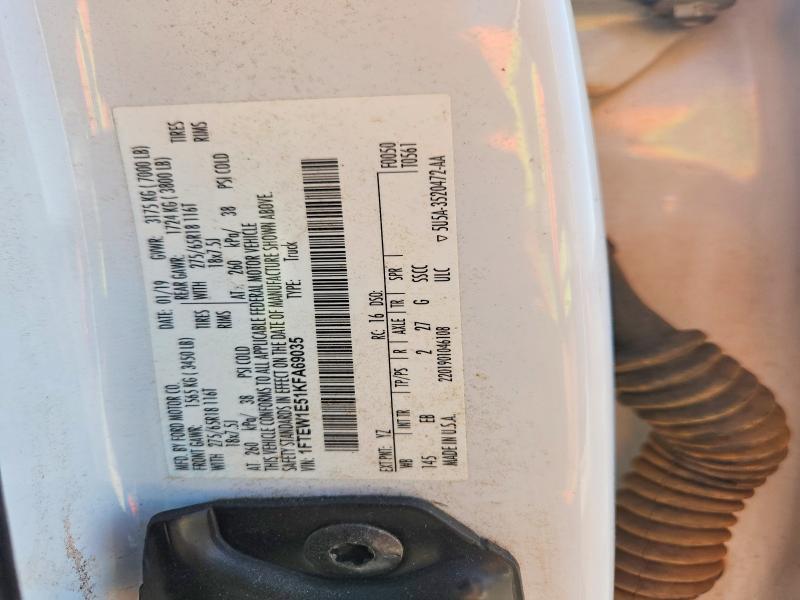 69495136 :رقم المزاد ، 1FTEW1E51KFA69035 vin ، 2019 Ford F150 مزاد بيع