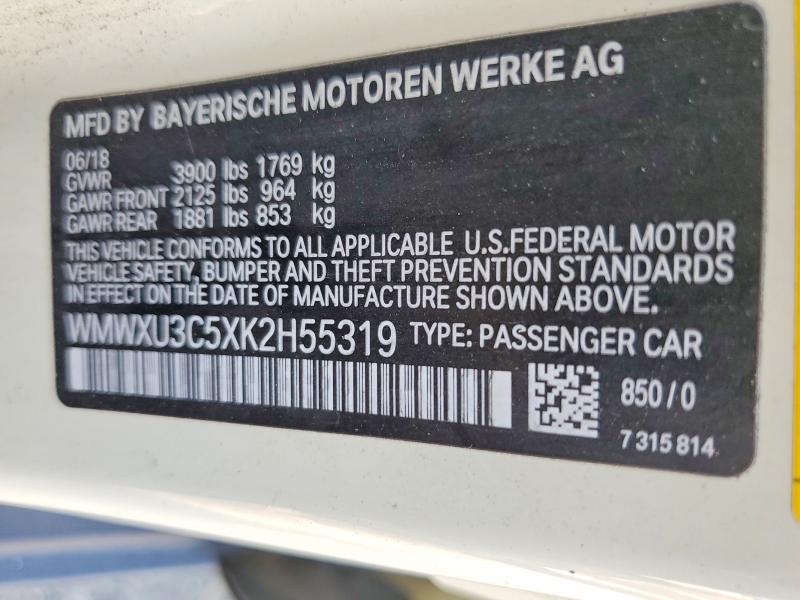 Aukcja sprzedaży 2019 Mini Cooper, vin: WMWXU3C5XK2H55319, numer aukcji: 68005056