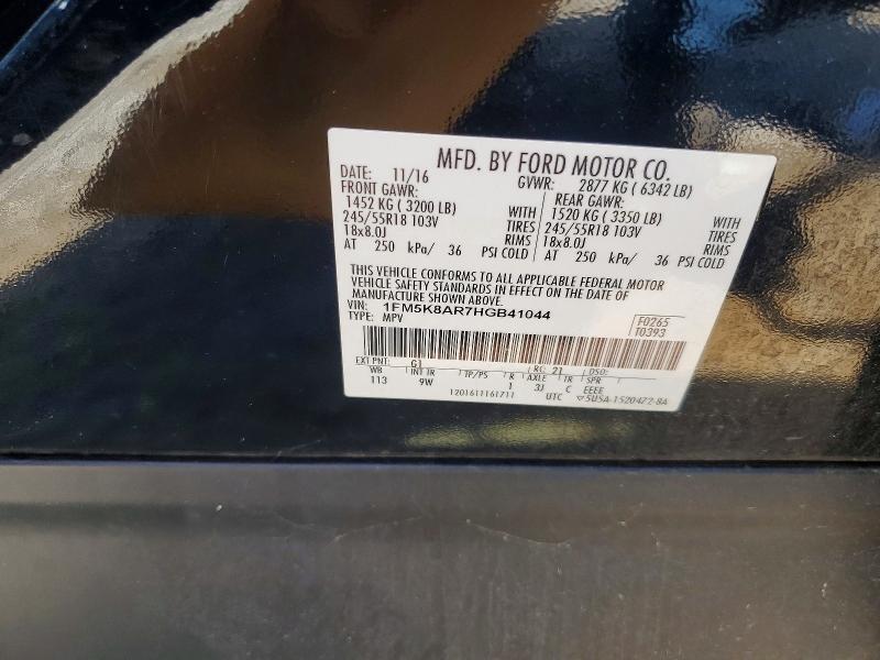 Aukcja sprzedaży 2017 Ford Explorer, vin: 1FM5K8AR7HGB41044, numer aukcji: 69022426