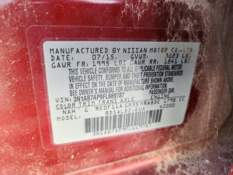 Aukcja sprzedaży 2015 Nissan Sentra, vin: 3N1AB7AP9FL669787, numer aukcji: 69116796