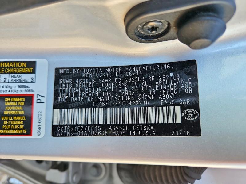 Aukcja sprzedaży 2014 Toyota Camry, vin: 4T1BF1FK5EU423710, numer aukcji: 66457276
