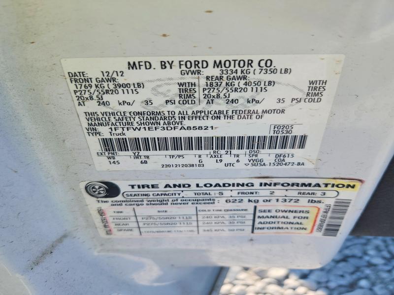 Aukcja sprzedaży 2013 Ford F150, vin: 1FTFW1EF3DFA85821, numer aukcji: 67776276