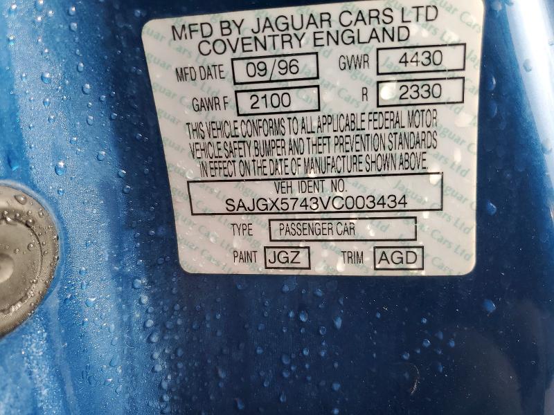Aukcja sprzedaży 1997 Jaguar Xk8, vin: SAJGX5743VC003434, numer aukcji: 68754246