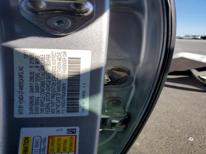 2018 Honda Accord მანქანა იყიდება აუქციონზე, vin: 1HGCV1F55JA008616, აუქციონის ნომერი: 70676026