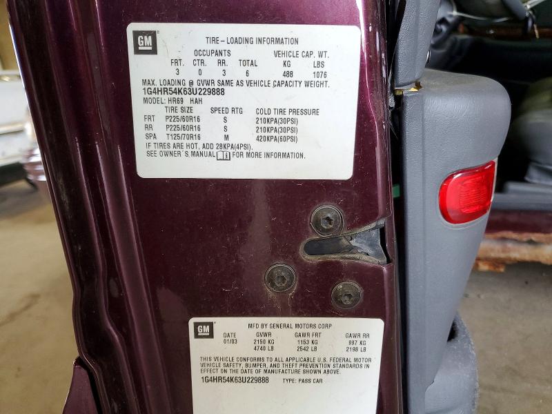 2003 Buick Lesabre მანქანა იყიდება აუქციონზე, vin: 1G4HR54K63U229888, აუქციონის ნომერი: 70161236