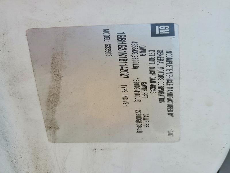 Aukcja sprzedaży 2008 Chevrolet Express G3500, vin: 1GBHG31K181142027, numer aukcji: 67782266