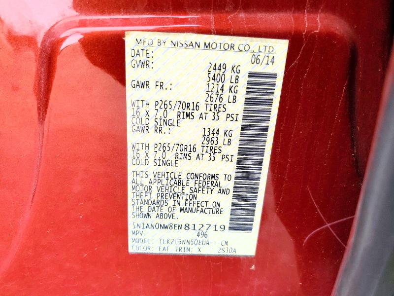 Продаж на аукціоні авто 2014 Nissan Xterra, vin: 5N1AN0NW8EN812719, номер лоту: 70252956