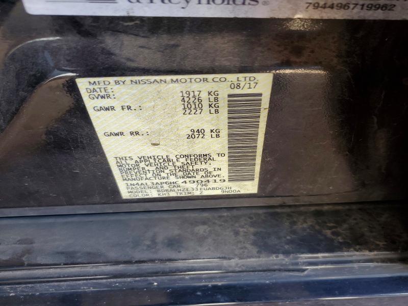 2017 Nissan Altima მანქანა იყიდება აუქციონზე, vin: 1N4AL3AP6HC490419, აუქციონის ნომერი: 69982466