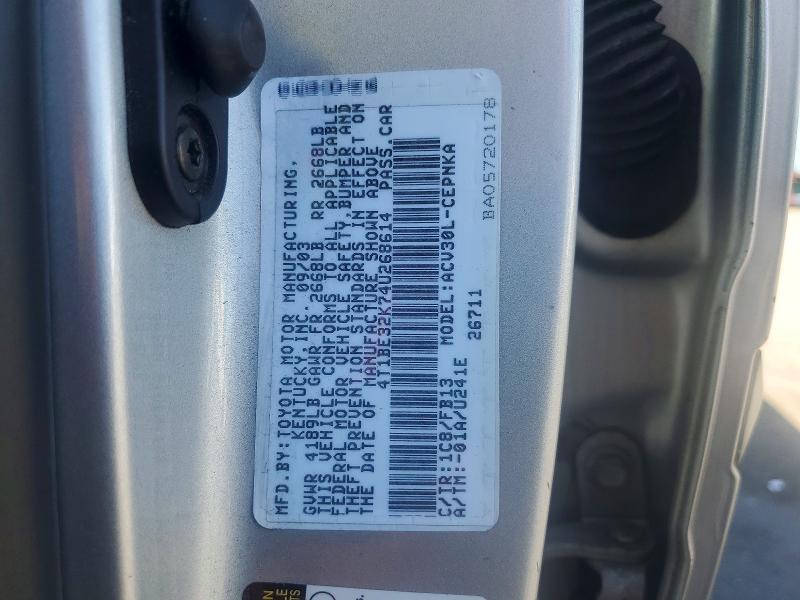 Aukcja sprzedaży 2004 Toyota Camry, vin: 4T1BE32K74U268614, numer aukcji: 68395796