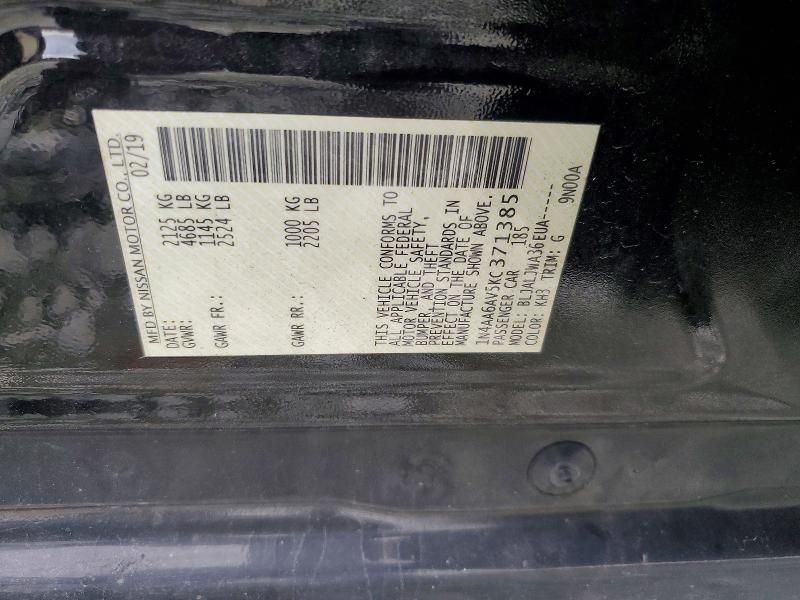 Aukcja sprzedaży 2019 Nissan Maxima, vin: 1N4AA6AV5KC371385, numer aukcji: 70470286