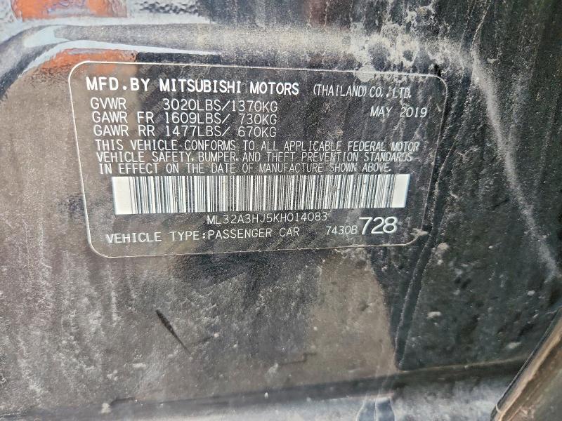 Aukcja sprzedaży 2019 Mitsubishi Mirage, vin: ML32A3HJ5KH014083, numer aukcji: 68261036