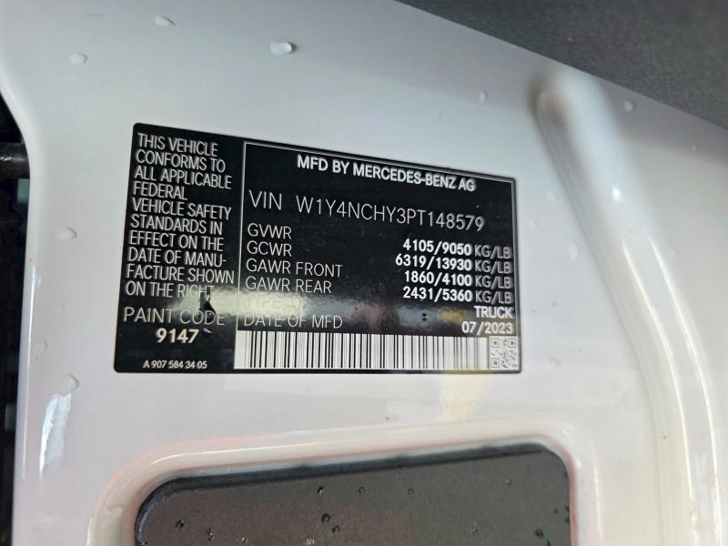 2023 Mercedes-benz Sprinter მანქანა იყიდება აუქციონზე, vin: W1Y4NCHY3PT148579, აუქციონის ნომერი: 67870346