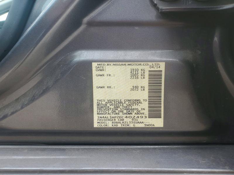 Продаж на аукціоні авто 2014 Nissan Altima, vin: 1N4AL3AP2EC402493, номер лоту: 64149956