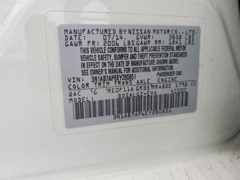 Продаж на аукціоні авто 2014 Nissan Sentra, vin: 3N1AB7AP6EY280851, номер лоту: 70642826