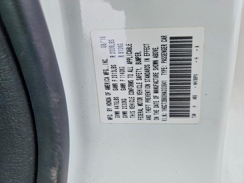 Продажа на аукционе авто 2017 Honda Accord, vin: 1HGCT2B80HA000641, номер лота: 69869546