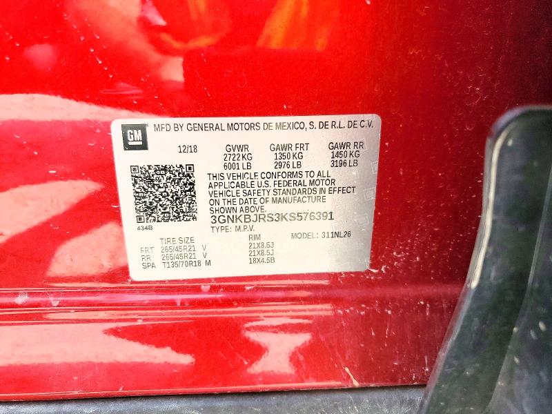 67563586 :رقم المزاد ، 3GNKBJRS3KS576391 vin ، 2019 Chevrolet Blazer مزاد بيع