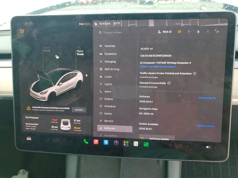 68104156 :رقم المزاد ، 5YJ3E1EC9NF239434 vin ، 2022 Tesla Model 3 مزاد بيع