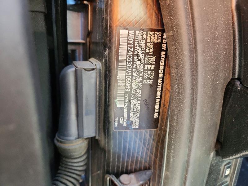 69208756 :رقم المزاد ، WBY1Z4C53GV505969 vin ، 2016 Bmw I3 مزاد بيع