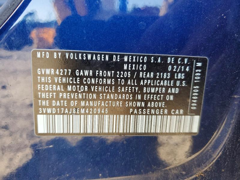 Продаж на аукціоні авто 2014 Volkswagen Jetta, vin: 3VWD17AJ8EM420945, номер лоту: 69497986