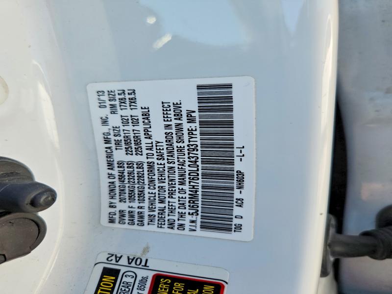 2013 Honda Cr-v მანქანა იყიდება აუქციონზე, vin: 5J6RM4H76DL043793, აუქციონის ნომერი: 70604656