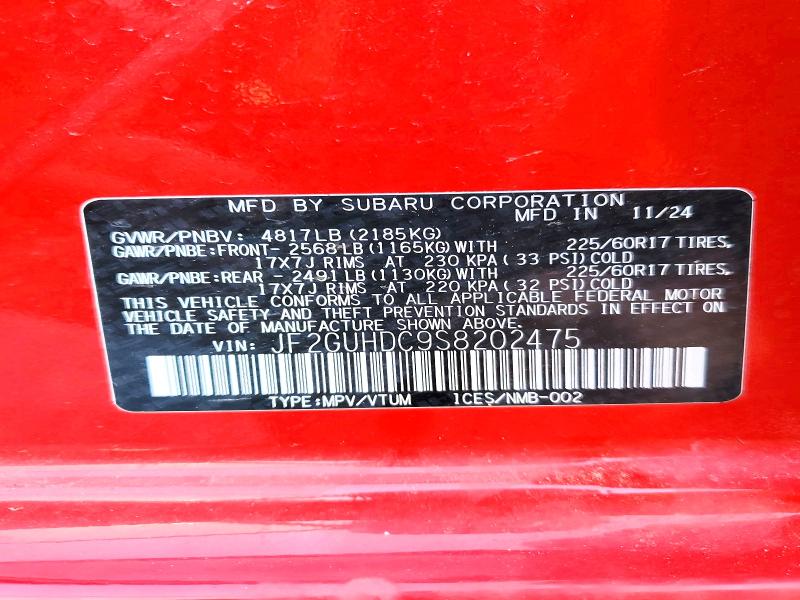 Продаж на аукціоні авто 2025 Subaru Crosstrek, vin: JF2GUHDC9S8202475, номер лоту: 69553646