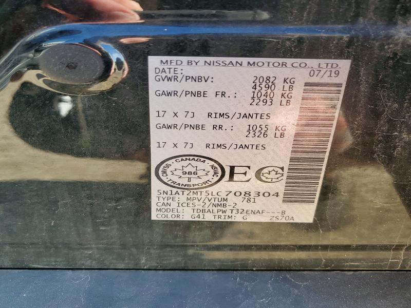 Aukcja sprzedaży 2020 Nissan Rogue, vin: 5N1AT2MT5LC708304, numer aukcji: 69025106