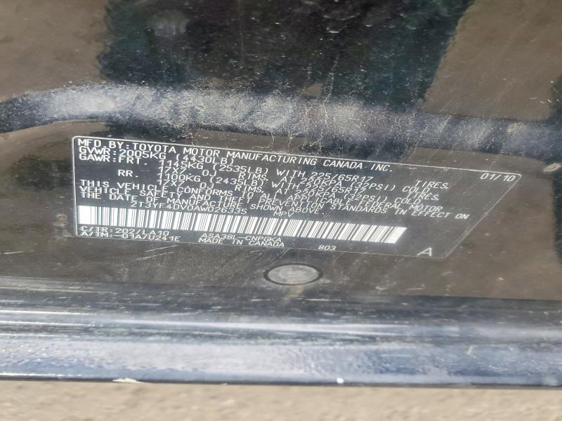 Продаж на аукціоні авто 2010 Toyota Rav4, vin: 2T3YF4DV0AW026335, номер лоту: 70201516