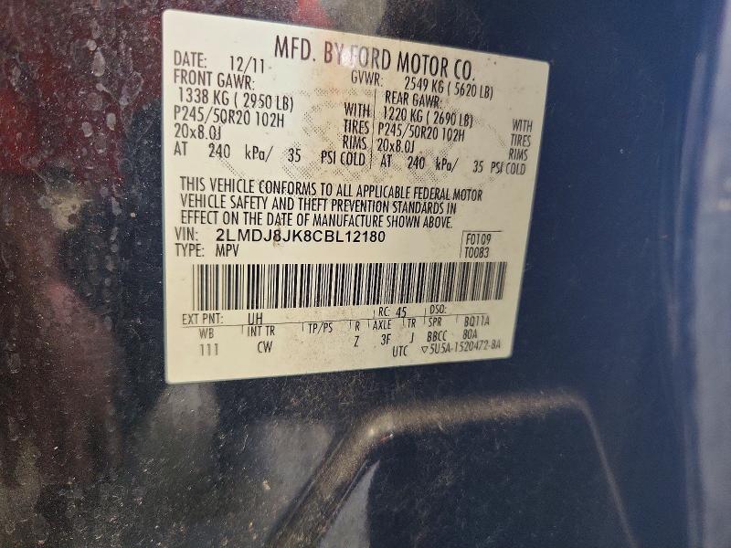 Продаж на аукціоні авто 2012 Lincoln Mkx, vin: 2LMDJ8JK8CBL12180, номер лоту: 68751016