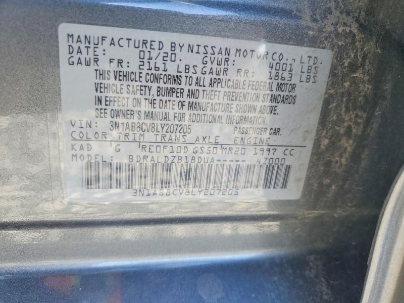 2020 Nissan Sentra მანქანა იყიდება აუქციონზე, vin: 3N1AB8CV8LY207205, აუქციონის ნომერი: 68766806