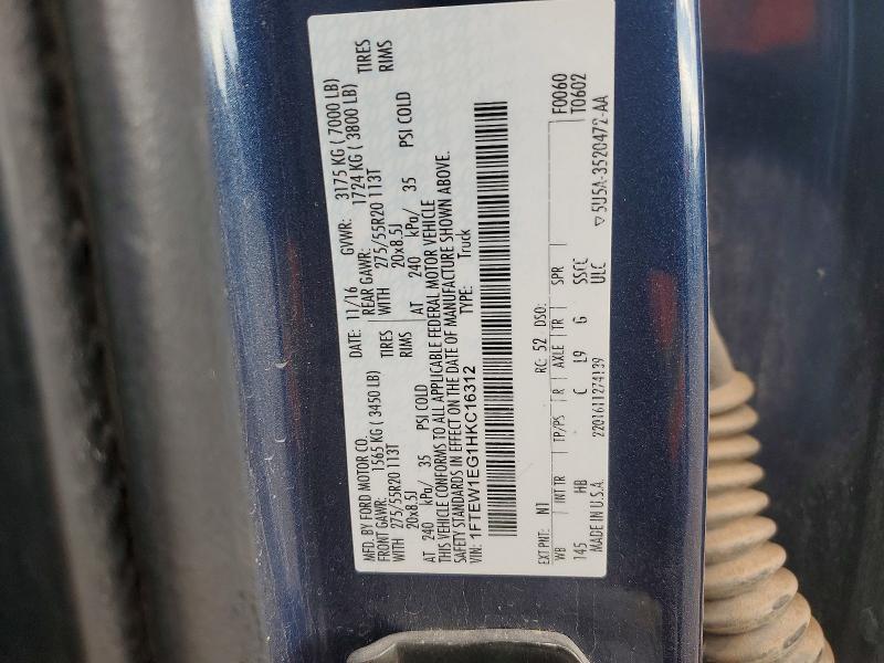 Aukcja sprzedaży 2017 Ford F150, vin: 1FTEW1EG1HKC16312, numer aukcji: 68037566
