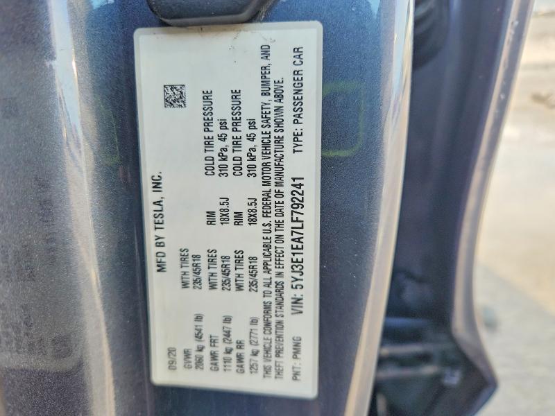 Aukcja sprzedaży 2020 Tesla Model 3, vin: 5YJ3E1EA7LF792241, numer aukcji: 66642806