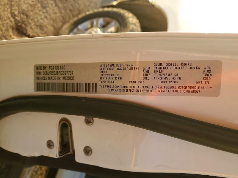 Продажа на аукционе авто 2024 Ram 2500, vin: 3C6UR5DJ8RG397707, номер лота: 67991156