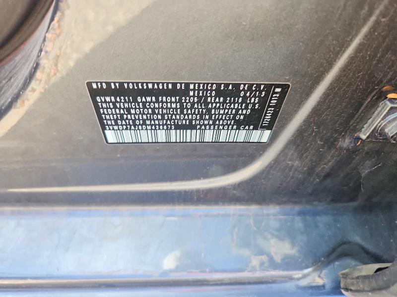 Aukcja sprzedaży 2013 Volkswagen Jetta, vin: 3VWDP7AJ8DM436673, numer aukcji: 69595186